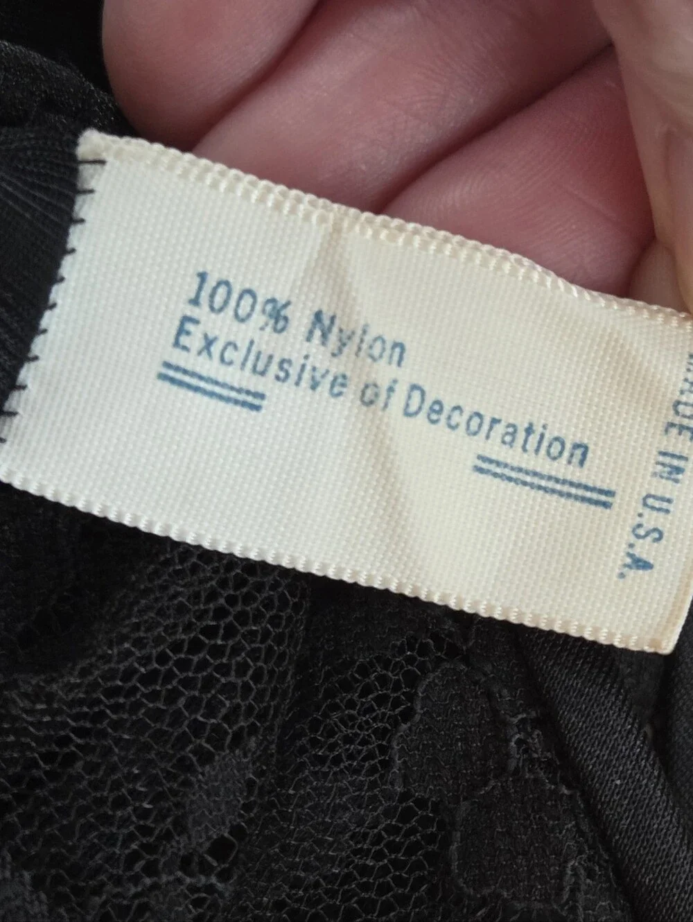 Vintage JCPenney Black Nylon Lace Nightgown Maxi Slip Dress USA Made Medium - Picture 9 of 9
